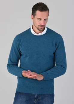 Sale Rob 2 Ply Lambswool Crew Neck - Mallard Knitwear
