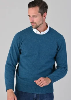 Sale Rob 2 Ply Lambswool Crew Neck - Mallard Knitwear