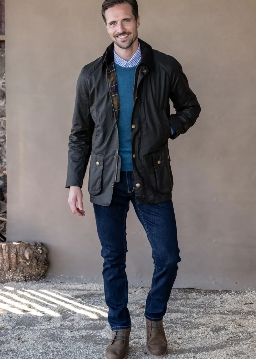 Sale Rob 2 Ply Lambswool Crew Neck - Mallard Knitwear