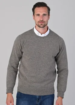 Outlet Rob 2 Ply Lambswool Crew Neck - Vole Knitwear