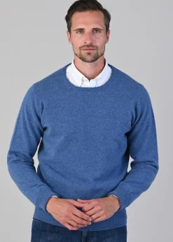 Sale Rob 2 Ply Lambswool Crew Neck - Jeans Knitwear