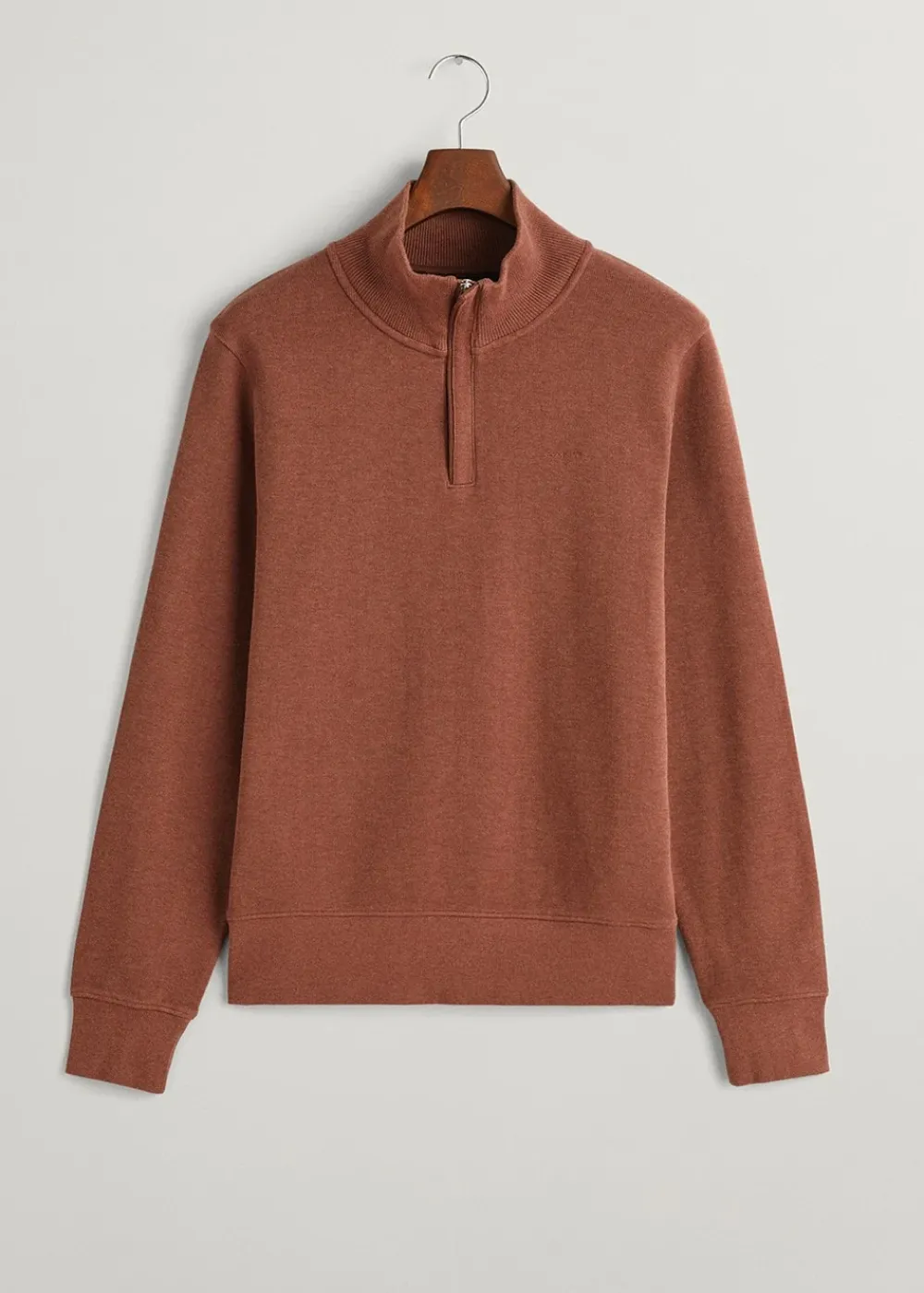 Clearance Sacker Rib Half Zip - Weathered Brown Knitwear