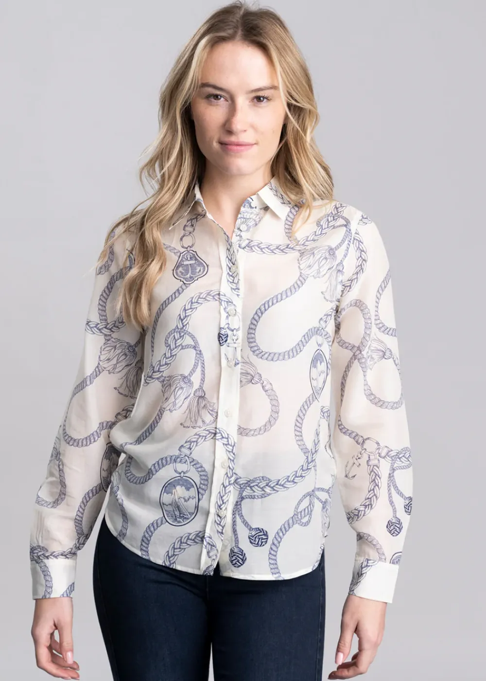 Best Sailing Print Cotton Silk Shirt - Women Shirts And Blouses