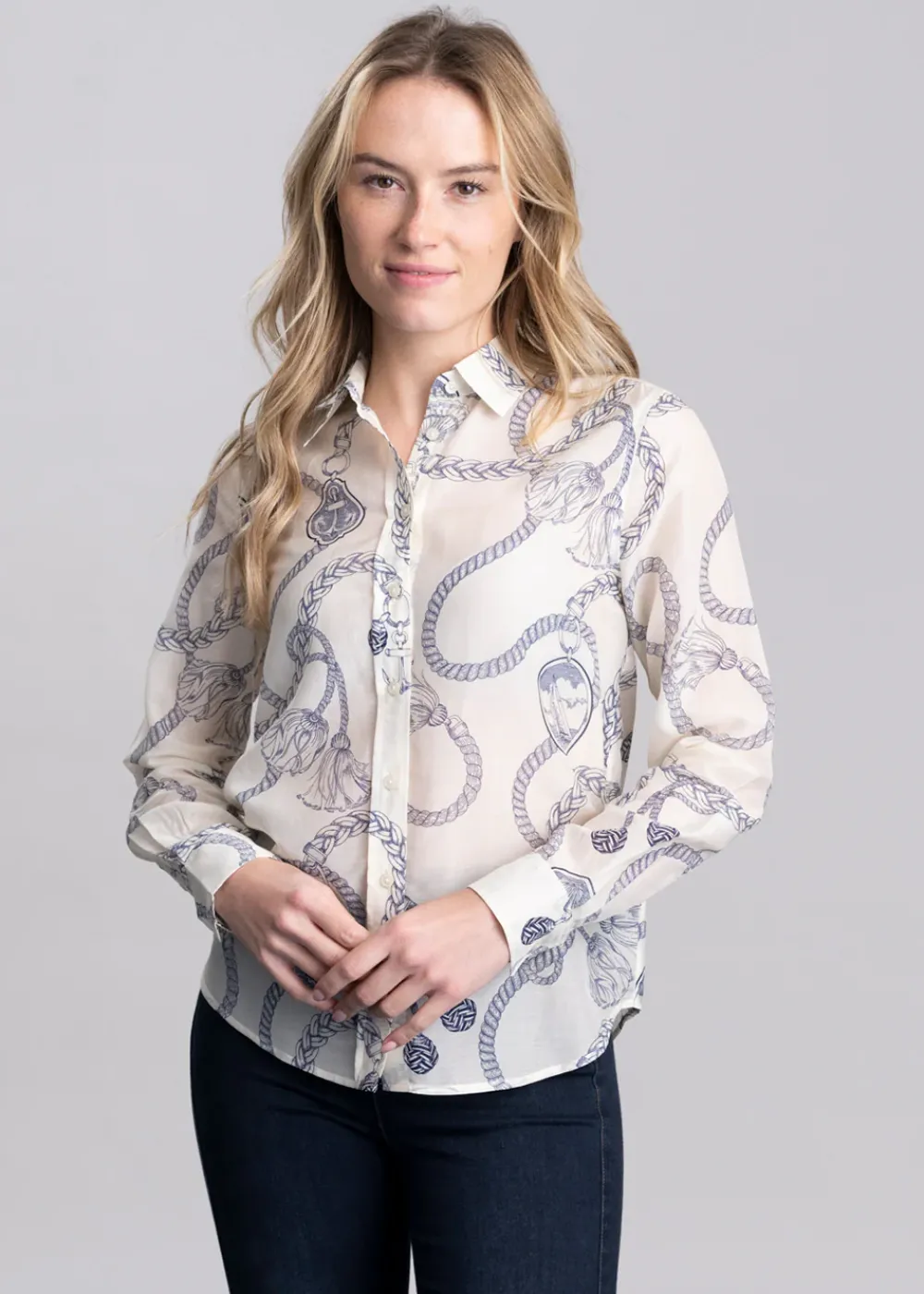 Best Sailing Print Cotton Silk Shirt - Women Shirts And Blouses