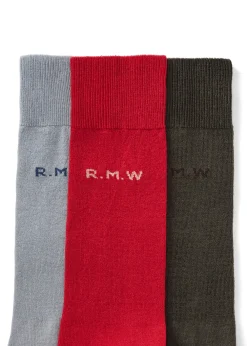 Best Script Socks 3 Pack - Red and Grey Socks