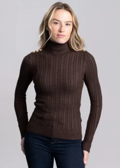 Clearance Seattle Roll Neck Cable Knit - Women Knitwear