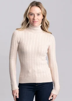 Hot Seattle Roll Neck Cable Knit - Women Knitwear