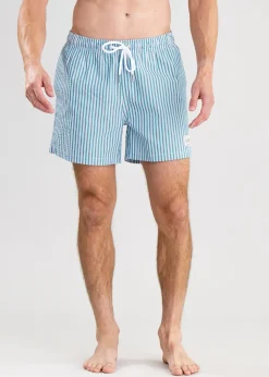 Outlet Seersucker Swim Shorts - Ocean Turquoise Shorts