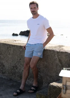 Outlet Seersucker Swim Shorts - Ocean Turquoise Shorts