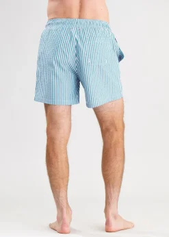Outlet Seersucker Swim Shorts - Ocean Turquoise Shorts