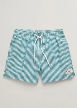 Outlet Seersucker Swim Shorts - Ocean Turquoise Shorts