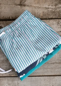 Outlet Seersucker Swim Shorts - Ocean Turquoise Shorts