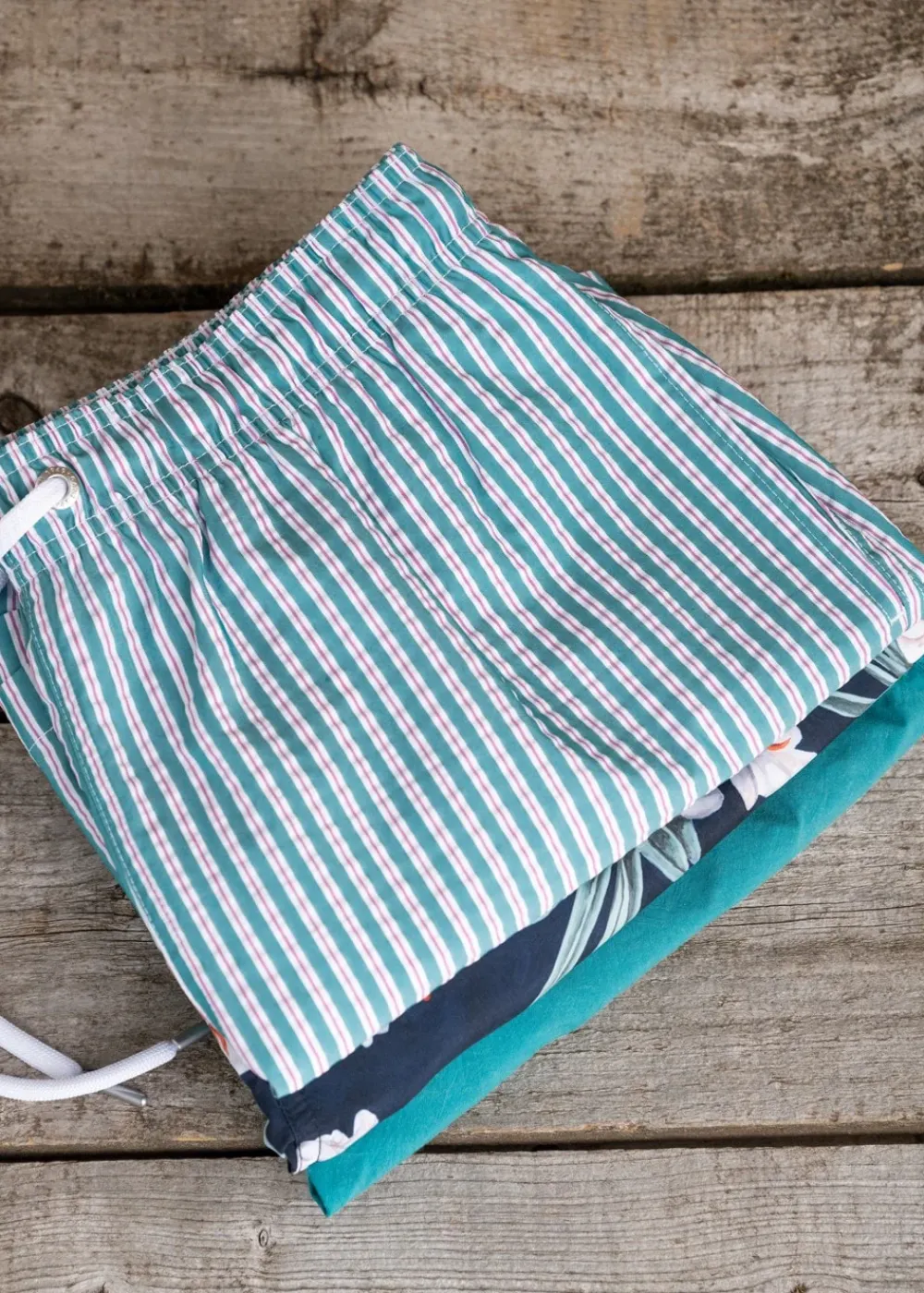 Outlet Seersucker Swim Shorts - Ocean Turquoise Shorts