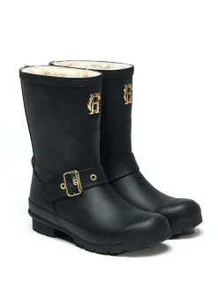 New Sherpa Lined Chelsea Wellingtons - Matte Black Women Wellies|Wellies