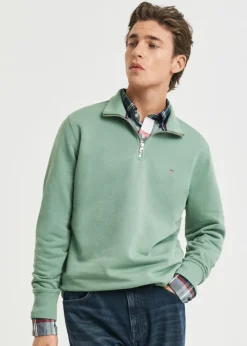 Clearance Shield Half Zip Sweatshirt - Kalamata Green Sweatshirts