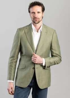 Best Shilbottle Tweed Jacket - Green Herringbone with Blue and Purple Check Tweed & Tailored Jackets