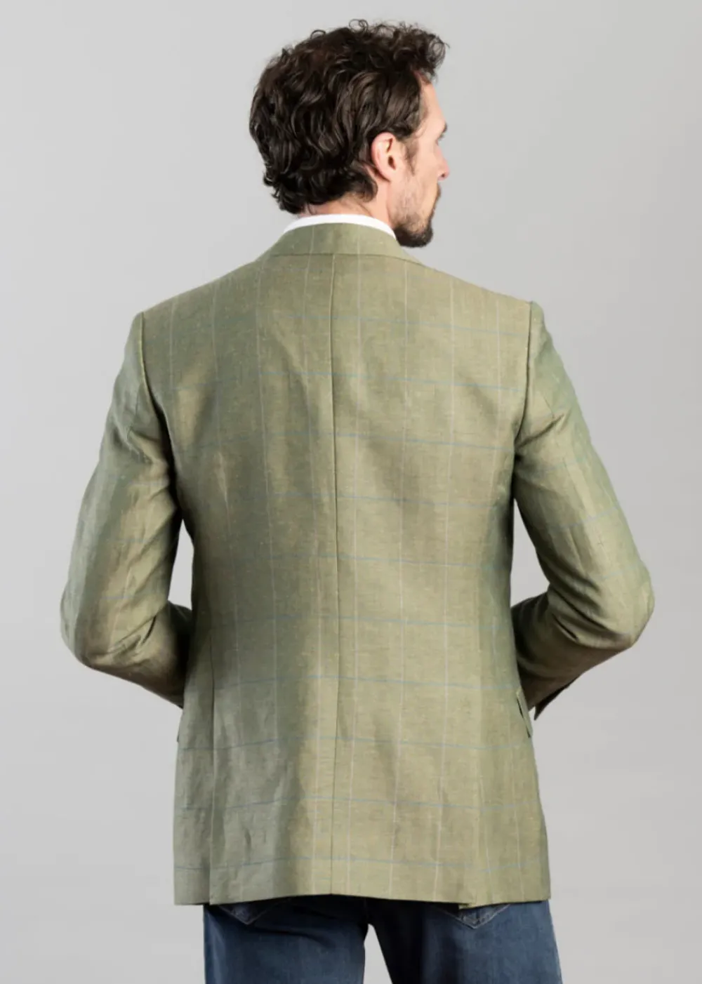 Best Shilbottle Tweed Jacket - Green Herringbone with Blue and Purple Check Tweed & Tailored Jackets