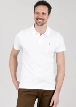 Online Solid Pique Rugger - White Polo Shirts & T-Shirts