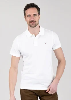 Online Solid Pique Rugger - White Polo Shirts & T-Shirts
