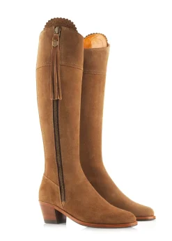 Sale Suede Regina Heeled Narrow Fit Boots - Tan Women Boots|Boots