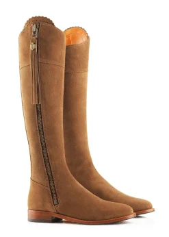 Online Suede Regina Narrow Fit Boots - Tan Women Boots|Boots