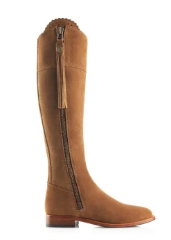 Online Suede Regina Narrow Fit Boots - Tan Women Boots|Boots