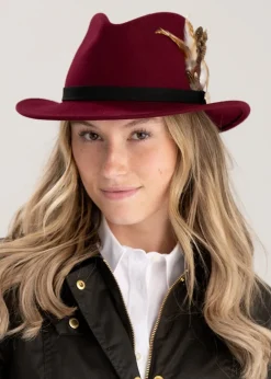 Fashion Suffolk Fedora Bronze Side Feather - Women Hats & Caps