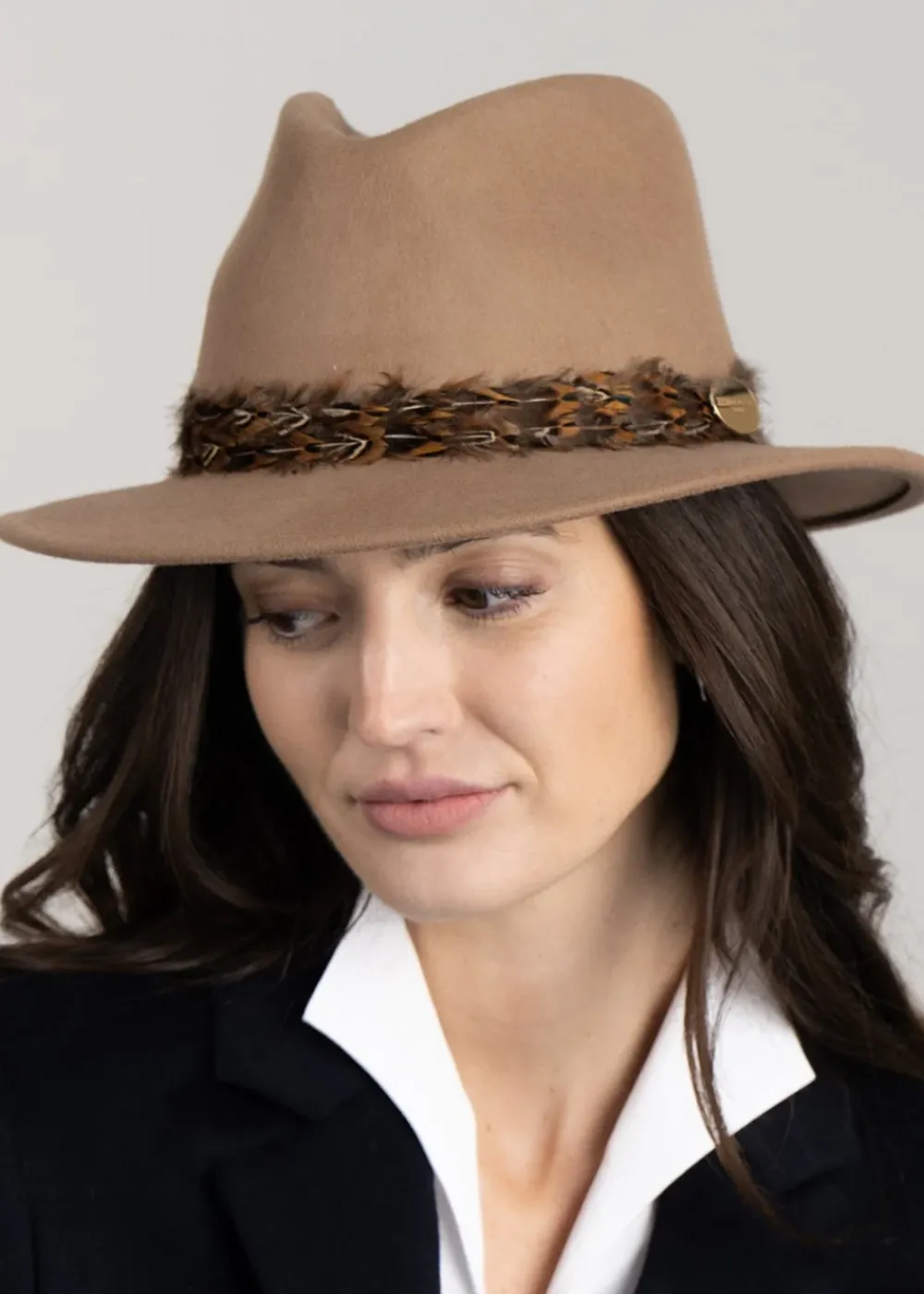Clearance Suffolk Fedora Bronze Wrap - Women Hats & Caps