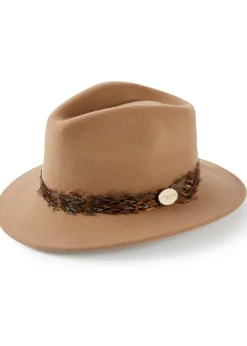 Clearance Suffolk Fedora Bronze Wrap - Women Hats & Caps