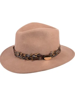 Clearance Suffolk Fedora Bronze Wrap - Women Hats & Caps