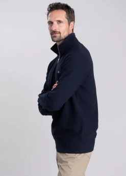 Discount Texture Half Zip Sweatshirt - Evening Blue Sweatshirts