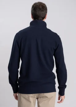 Discount Texture Half Zip Sweatshirt - Evening Blue Sweatshirts