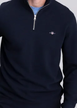Discount Texture Half Zip Sweatshirt - Evening Blue Sweatshirts