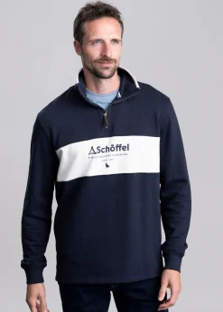 Fashion Trencrom Quarter Zip - Navy and Stone Sweatshirts|Knitwear