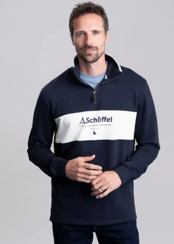 Fashion Trencrom Quarter Zip - Navy and Stone Sweatshirts|Knitwear