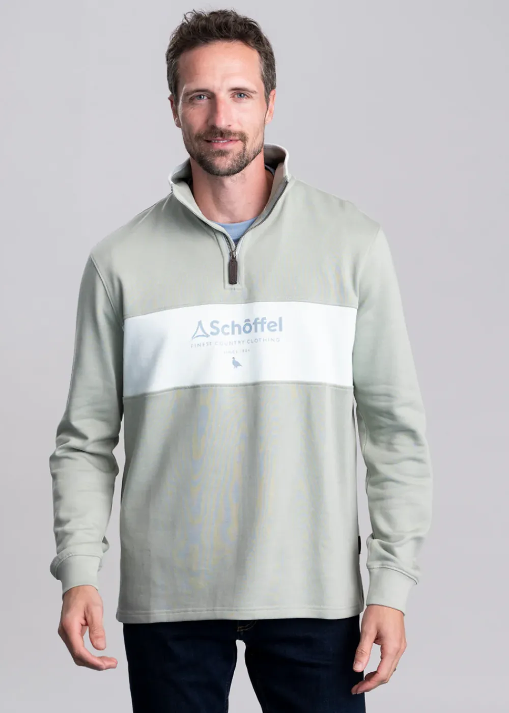 Online Trencrom Quarter Zip - Aqua Grey and Blue Water Sweatshirts