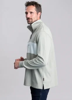 Online Trencrom Quarter Zip - Aqua Grey and Blue Water Sweatshirts