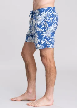 Hot Tropical Print Swim Shorts - Rich Blue Shorts