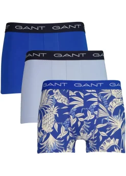 Clearance Tropical Print Trunks (3 Pack) - Rich Blue Shorts