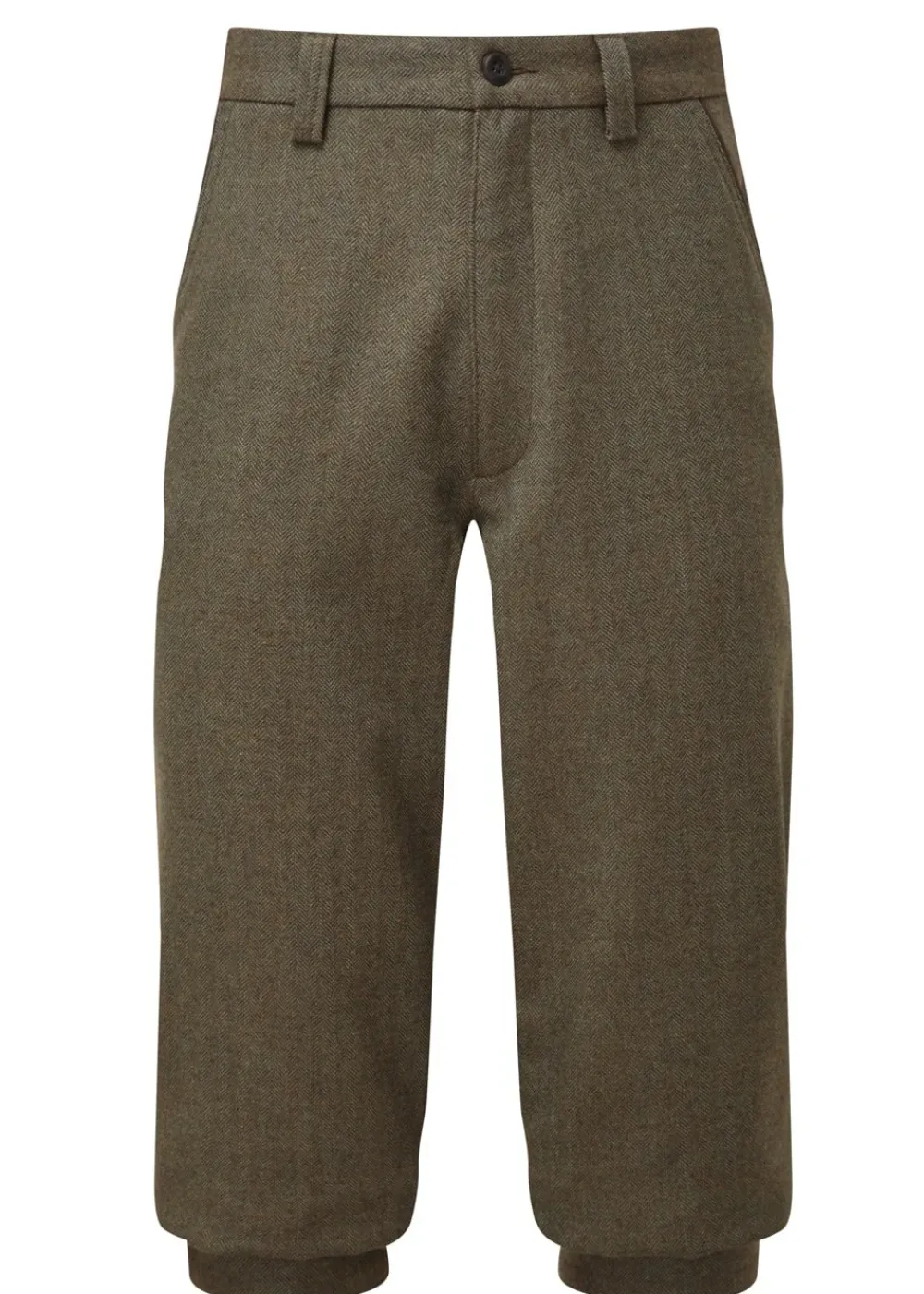 Hot Tweed Plus 4's - Loden Green Herringbone Trousers & Jeans
