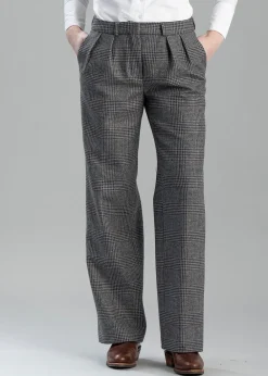 Sale Twill Wide Leg Trousers - Women Trousers & Jeans