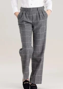 Outlet Twill Wide Leg Trousers - Women Trousers & Jeans