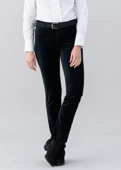 Fashion Velvet Straight Leg Jeans - Women Trousers & Jeans