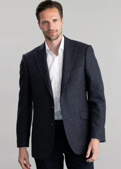 New Warkworth Tweed Jacket - Houndstooth Check with Grey and Navy Tweed & Tailored Jackets