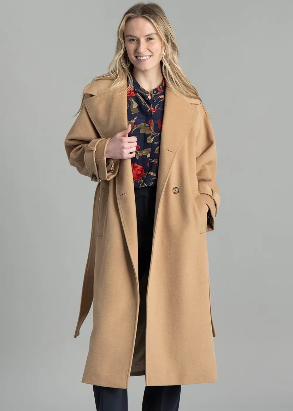 Outlet Wool Trench Coat - Women Coats & Jackets