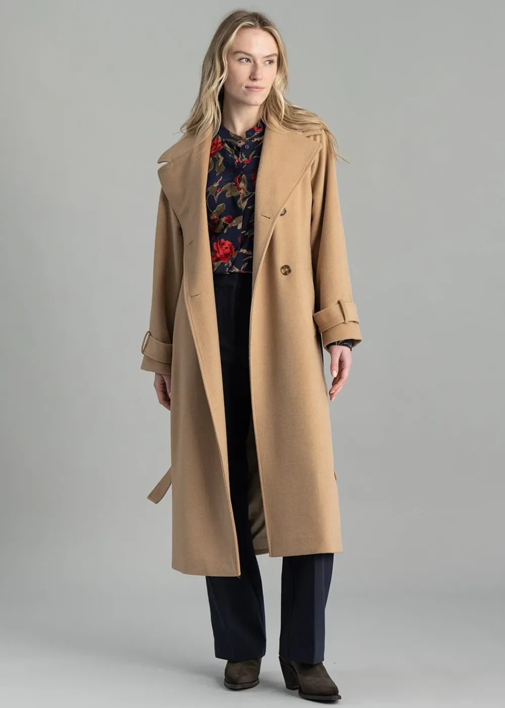 Outlet Wool Trench Coat - Women Coats & Jackets
